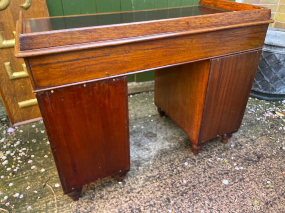 C19th mahogany naval or military campaign pedestal desk . View XI
