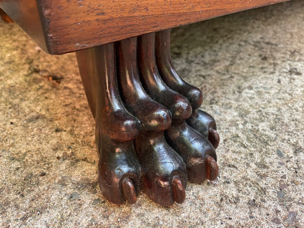 Early C19th George IV period carved rosewood glazed bookcase or pier cabinet of bold design .  View XXIV