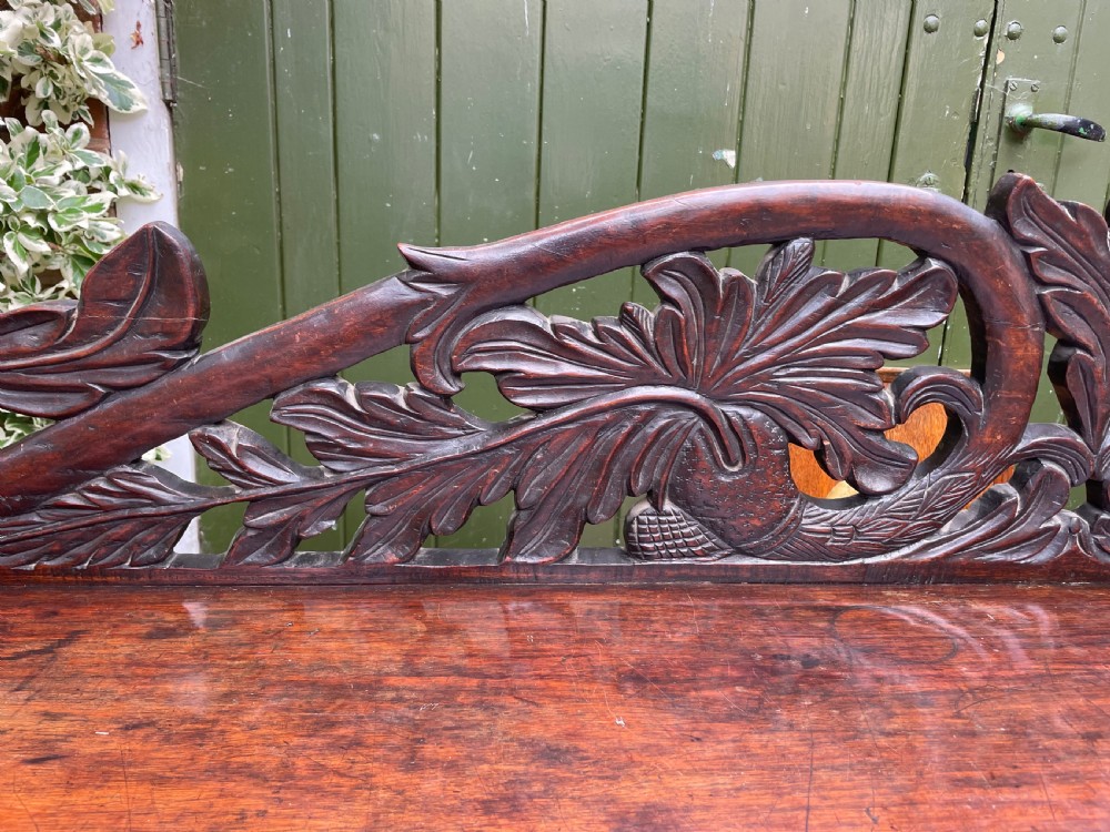 C19th Anglo-Indian carved padauk pedestal sideboard. View XIII
