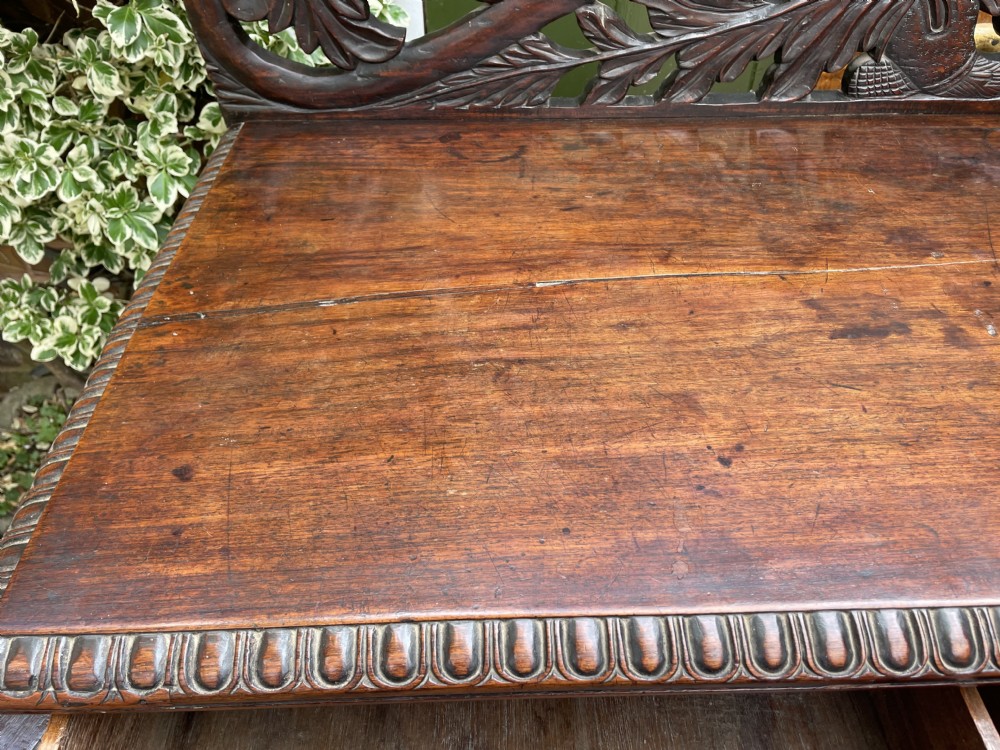 C19th Anglo-Indian carved padauk pedestal sideboard. View XXIV