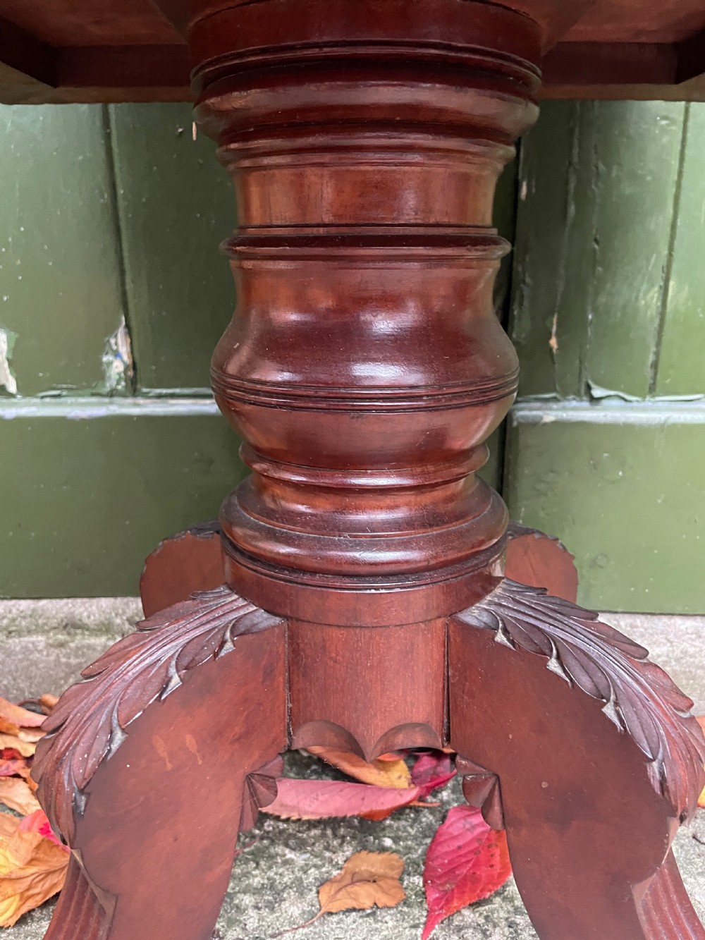 Early C19th Regency period Irish carved mahogany cellarette. View XIX