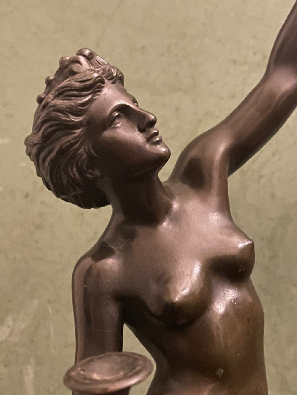 Pair of finely cast C19th ‘Grand Tour’ souvenir classical bronze statuettes of “Mercury” and “Fortuna” , after Giambologna. View XIV