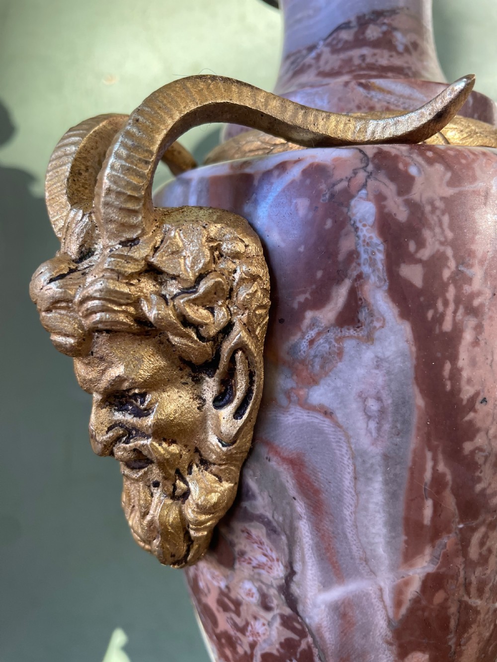 Superior quality pair of late C19th/ early C20th French ormolu-mounted marble vases or cassolettes in the Louis XVI taste. View VI