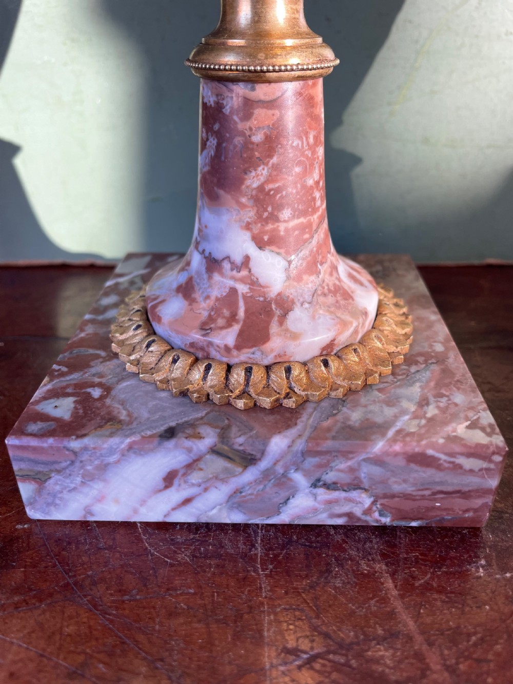 Superior quality pair of late C19th/ early C20th French ormolu-mounted marble vases or cassolettes in the Louis XVI taste. View XVII