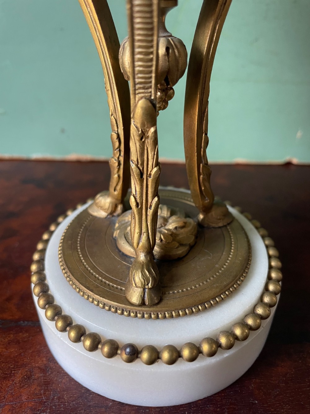 Pair of late C19th French Louis XVI period style ormolu-mounted marble cassolettes. View XII