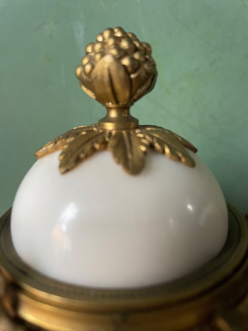 Pair of late C19th French Louis XVI period style ormolu-mounted marble cassolettes. View XVI