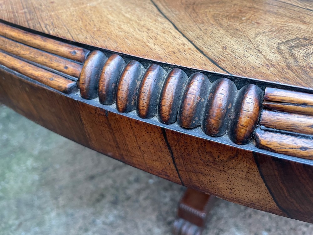 Large early C19th George IV period 60” diameter rosewood dining or centre table .  View II