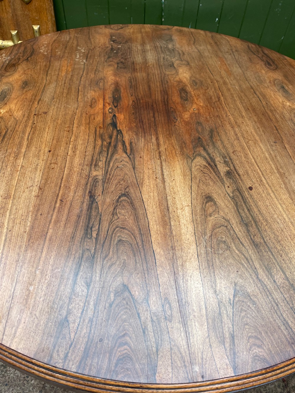 Large early C19th George IV period 60” diameter rosewood dining or centre table .  View X