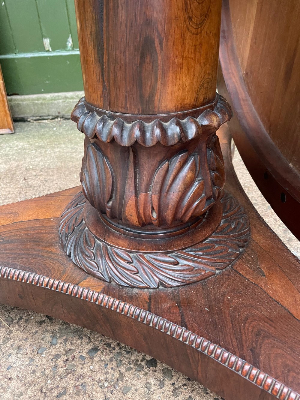 Large early C19th George IV period 60” diameter rosewood dining or centre table .  View XVII