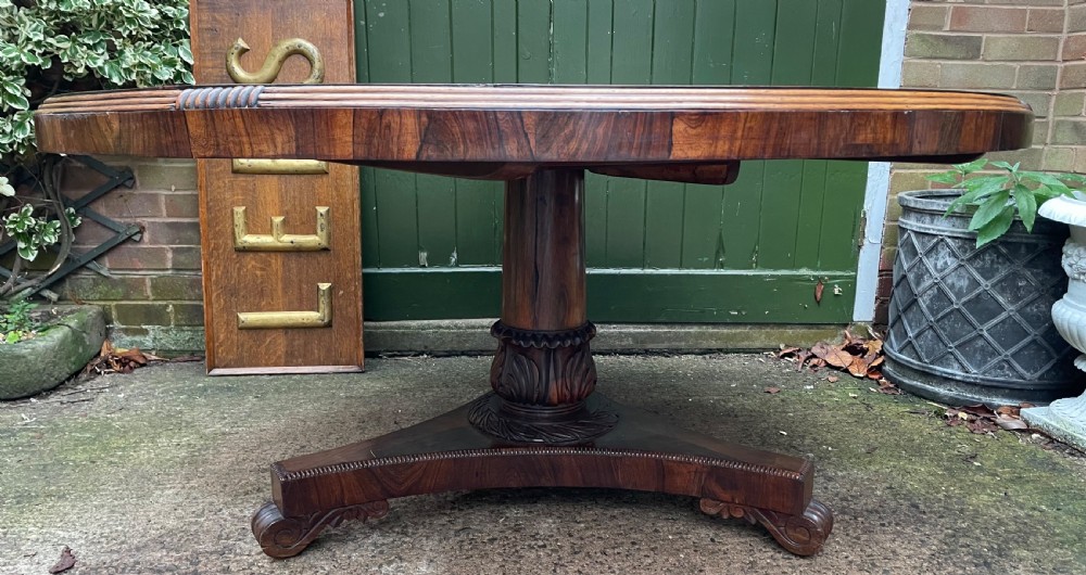 Large early C19th George IV period 60” diameter rosewood dining or centre table .  View XXIII