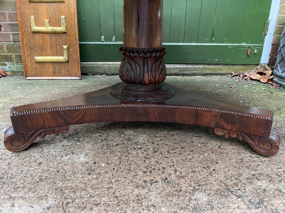 Large early C19th George IV period 60” diameter rosewood dining or centre table .  View XXIV