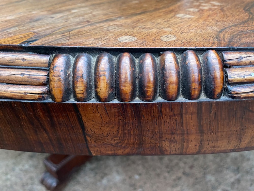 Large early C19th George IV period 60” diameter rosewood dining or centre table .  View XXVI