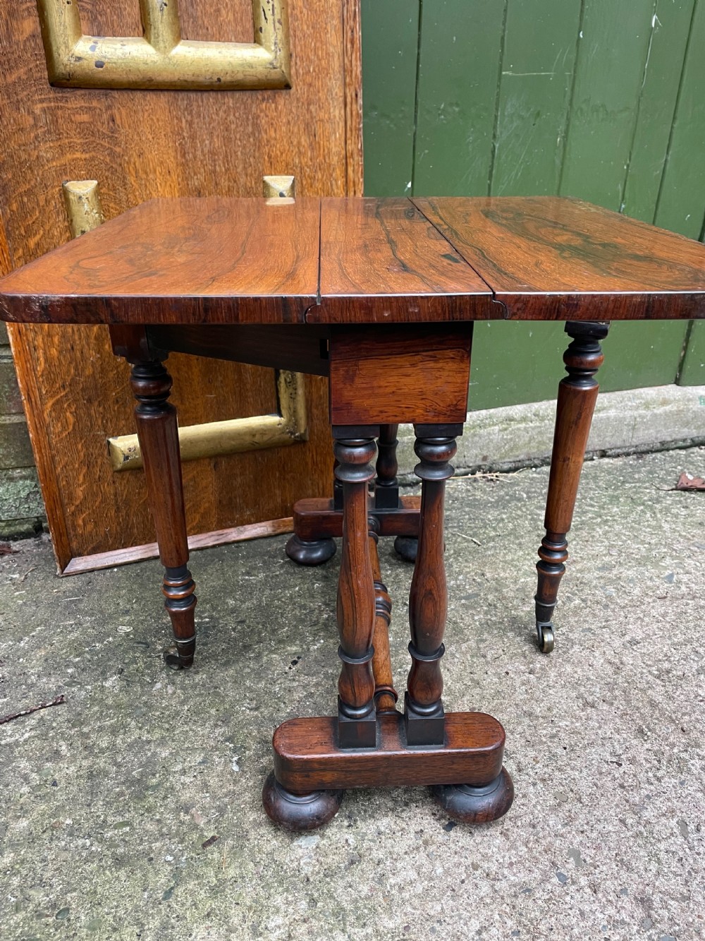Early C19th George IV period miniature rosewood rectangular drop-leaf ‘Sutherland’ table by Gillows of Lancaster.  View III