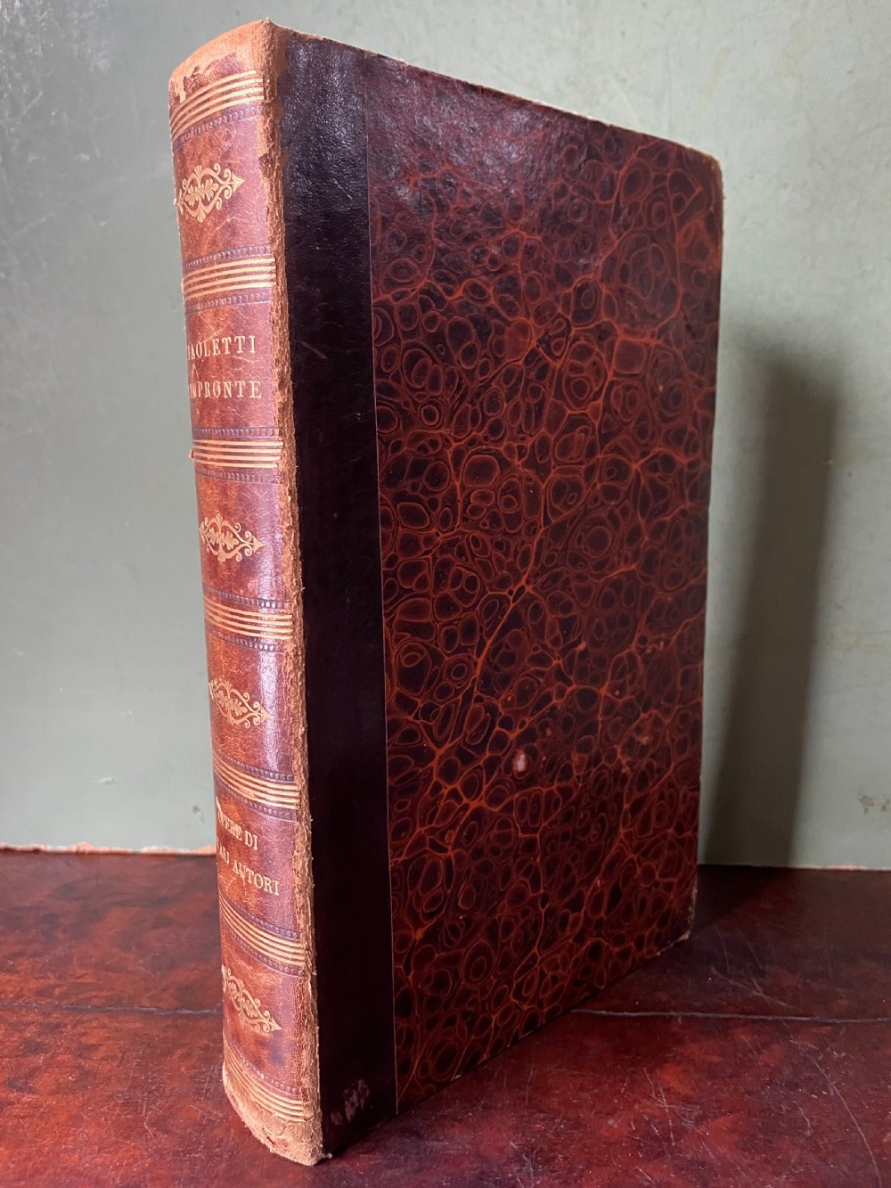 Mid C19th Italian ‘Grand Tour’ souvenir double-sided faux book containing a selection of various plaster intaglios by Paoletti. View XIX