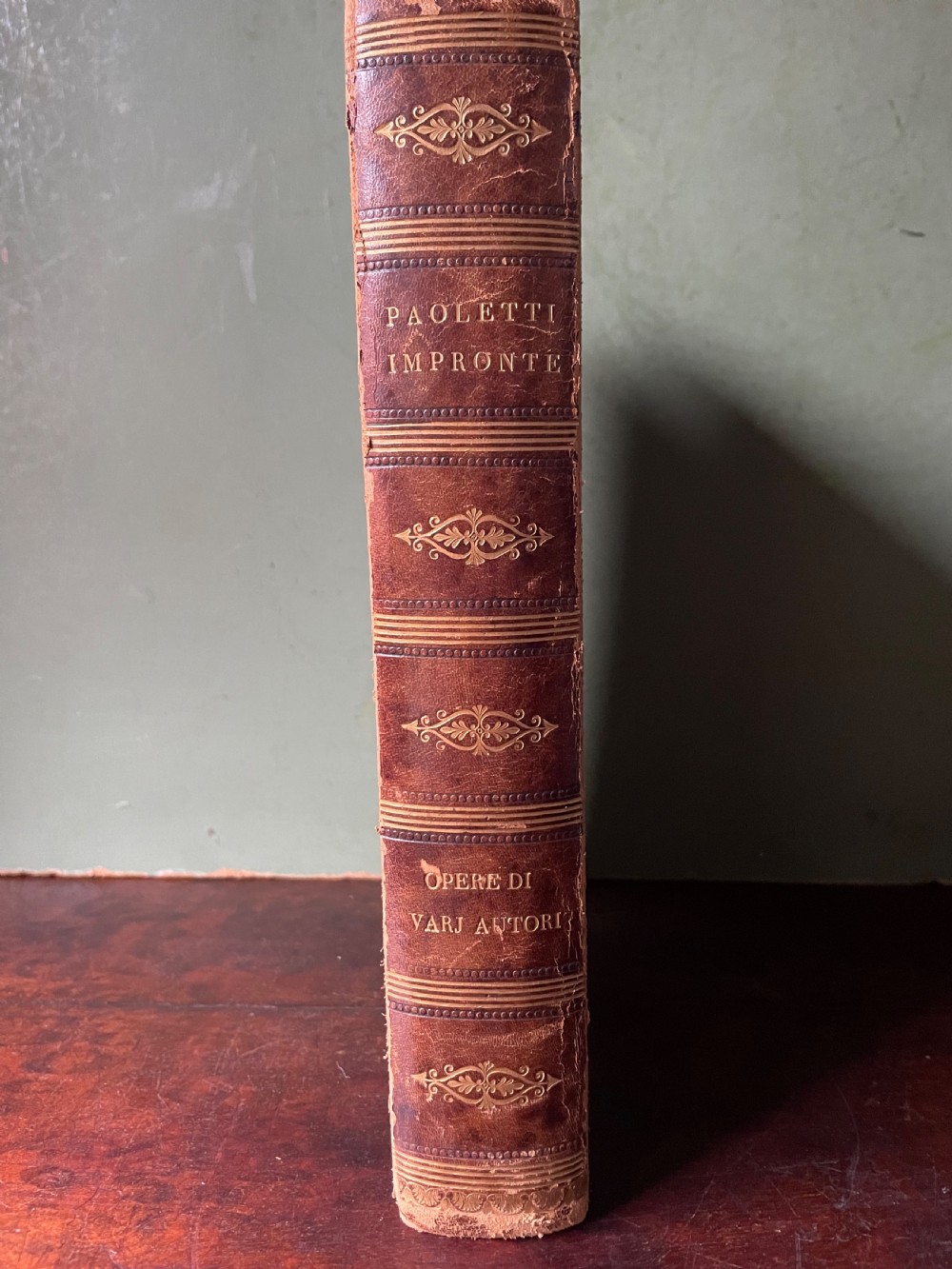 Mid C19th Italian ‘Grand Tour’ souvenir double-sided faux book containing a selection of various plaster intaglios by Paoletti. View XXII
