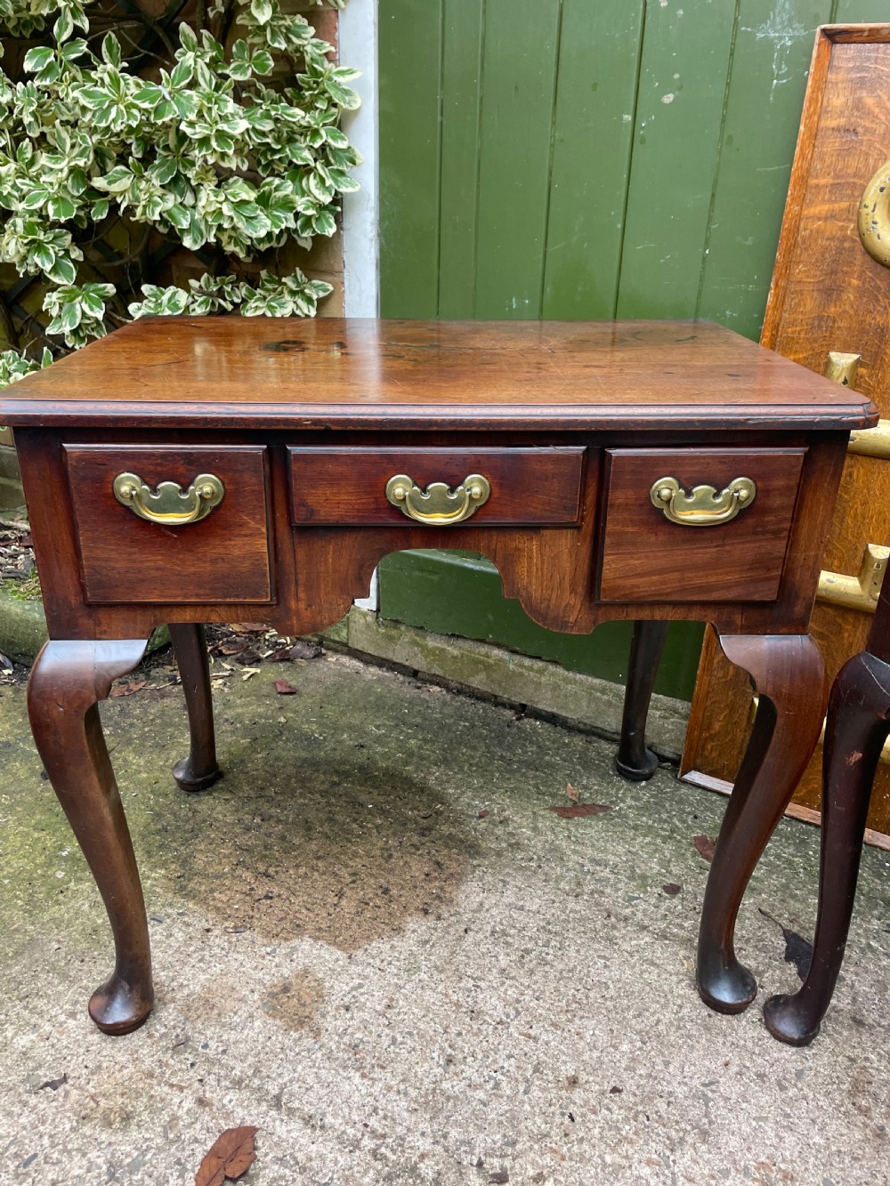Rare ‘matched’ pair of mid C18th George II period mahogany cabriole-leg low-boys . View VI
