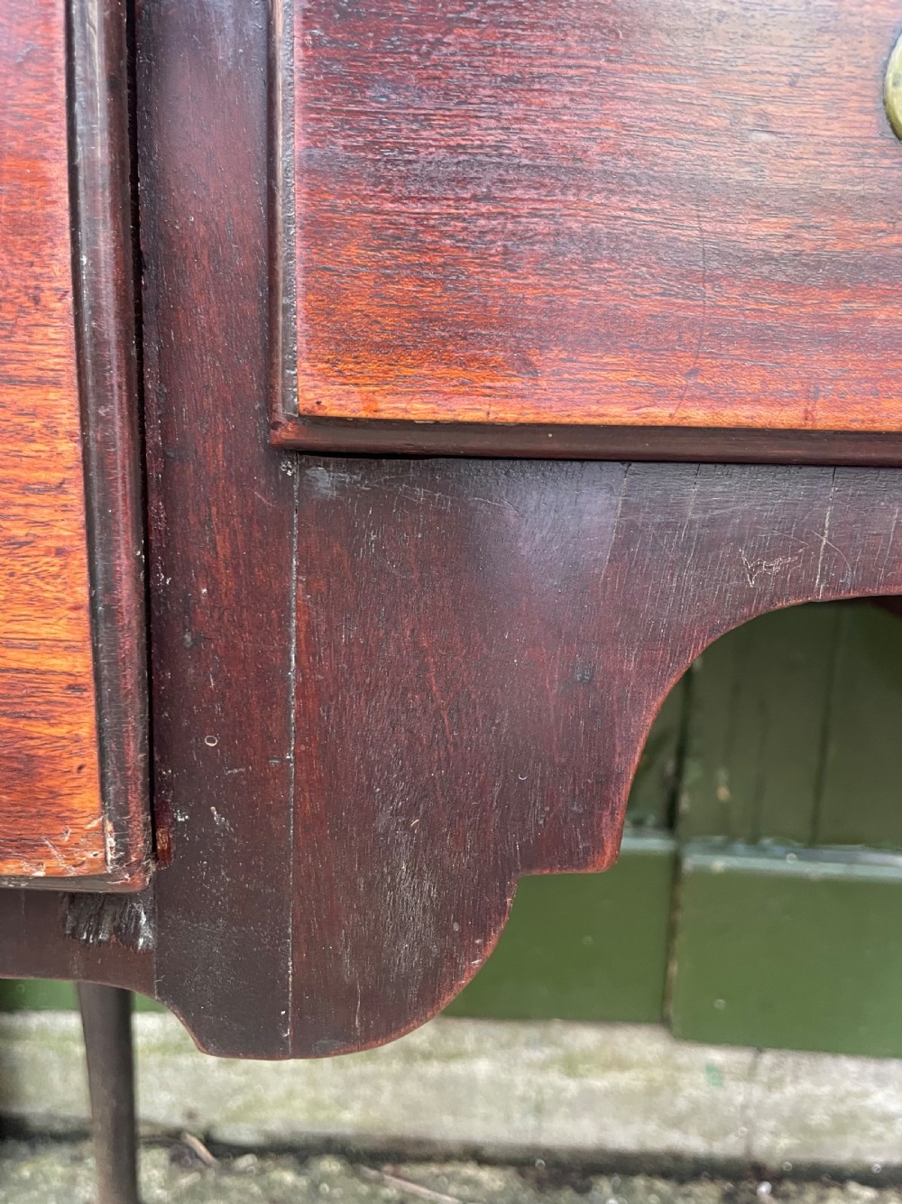 Rare ‘matched’ pair of mid C18th George II period mahogany cabriole-leg low-boys . View IX
