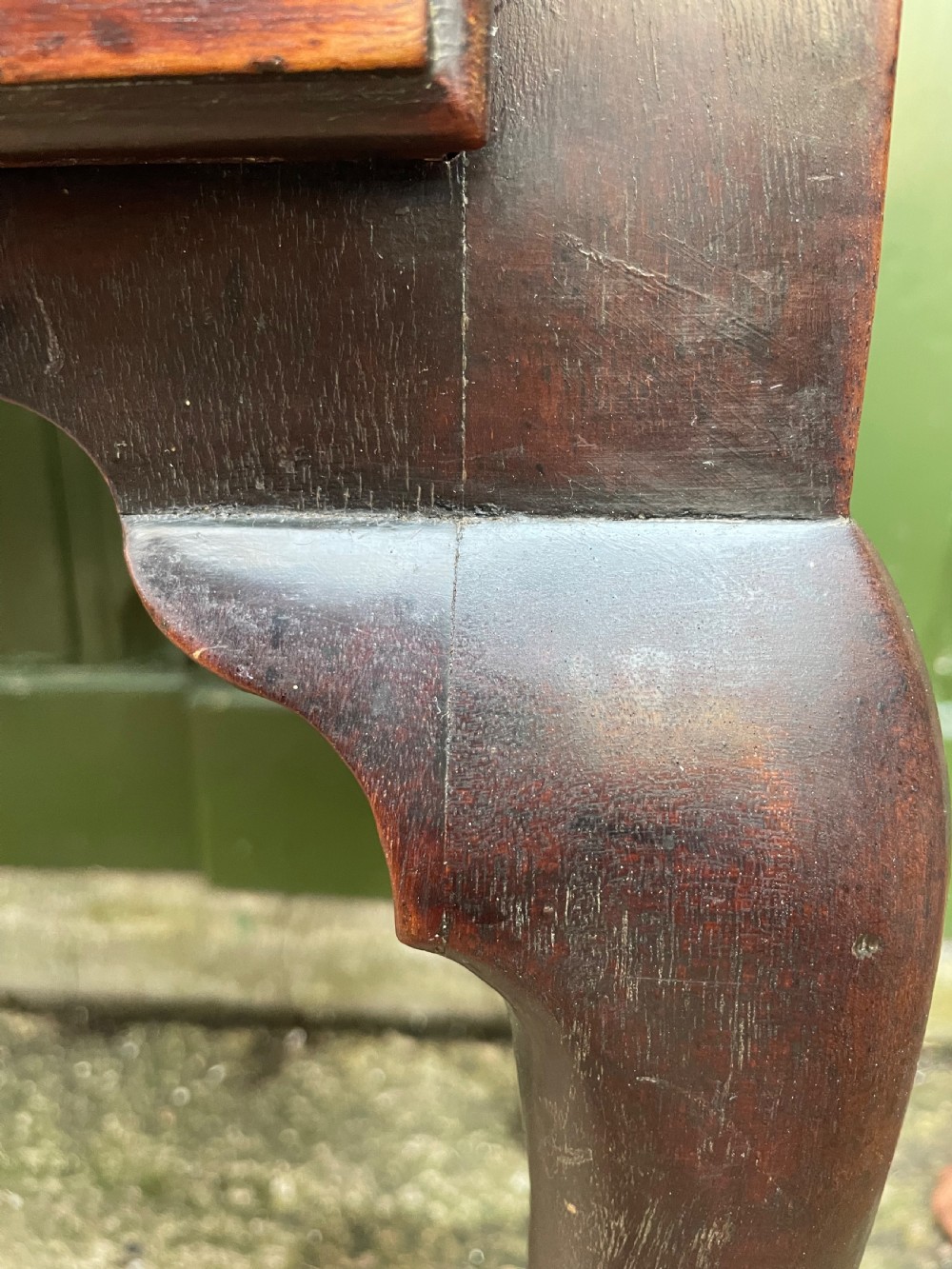 Rare ‘matched’ pair of mid C18th George II period mahogany cabriole-leg low-boys . View XI