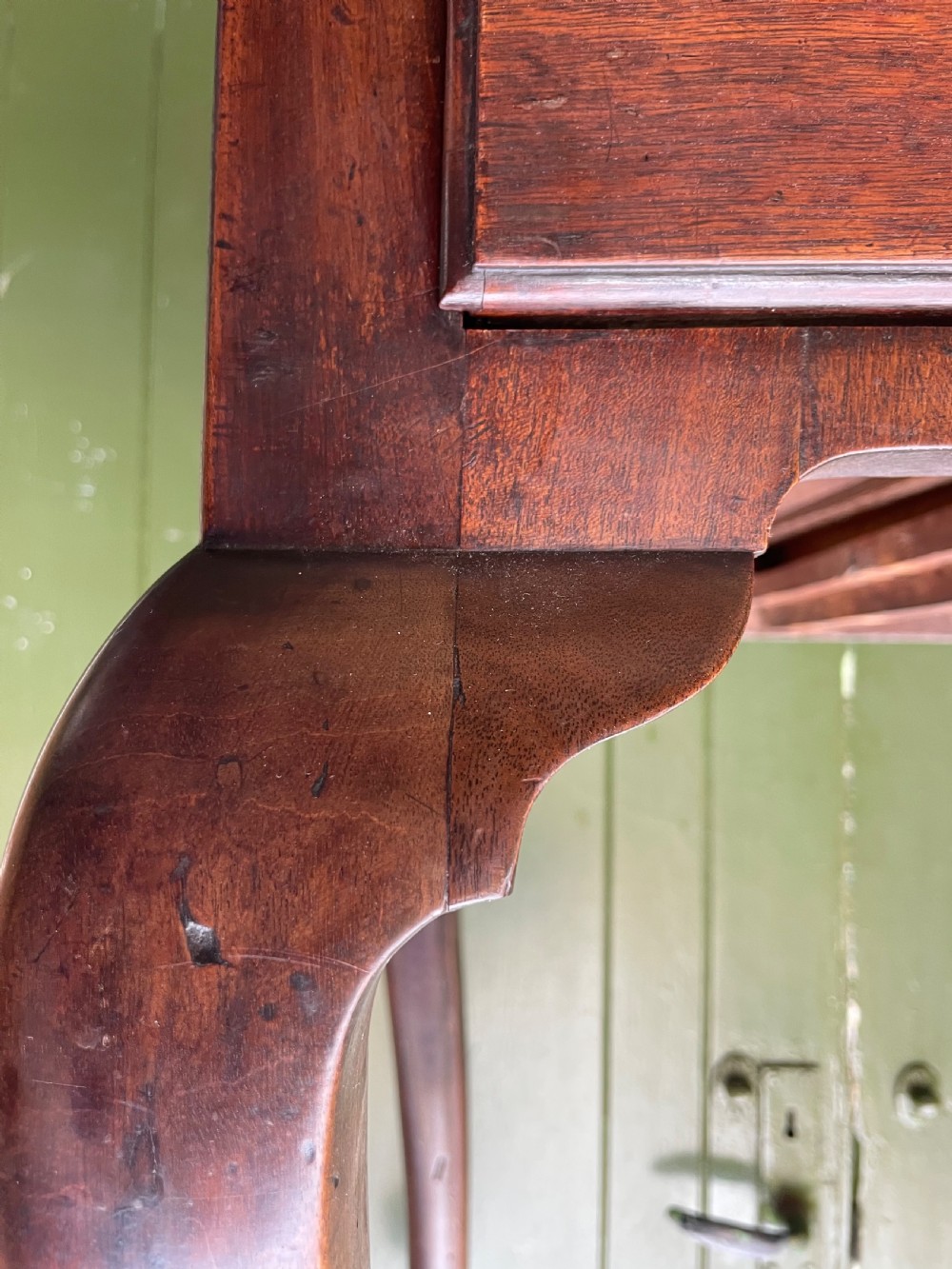 Rare ‘matched’ pair of mid C18th George II period mahogany cabriole-leg low-boys . View XII