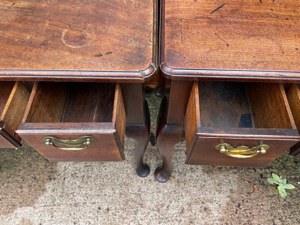 Rare ‘matched’ pair of mid C18th George II period mahogany cabriole-leg low-boys . View XXII