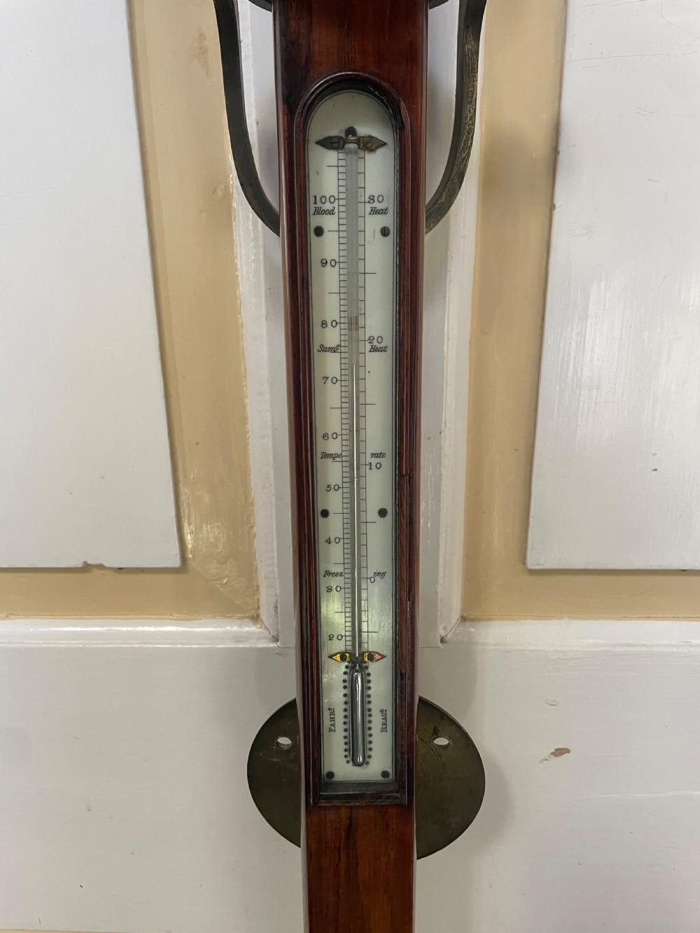 Early C19th rosewood-cased brass-mounted marine ‘stick’ barometer signed by Stebbing & Son of Portsmouth  View III