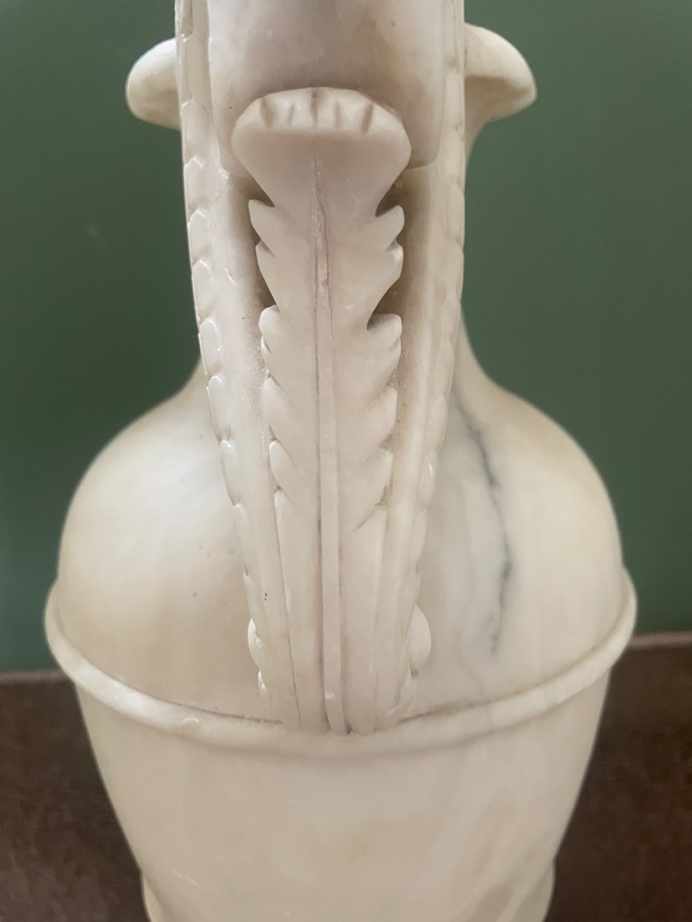 Large late C19th/ early C20th Italian carved alabaster lamp . View VI
