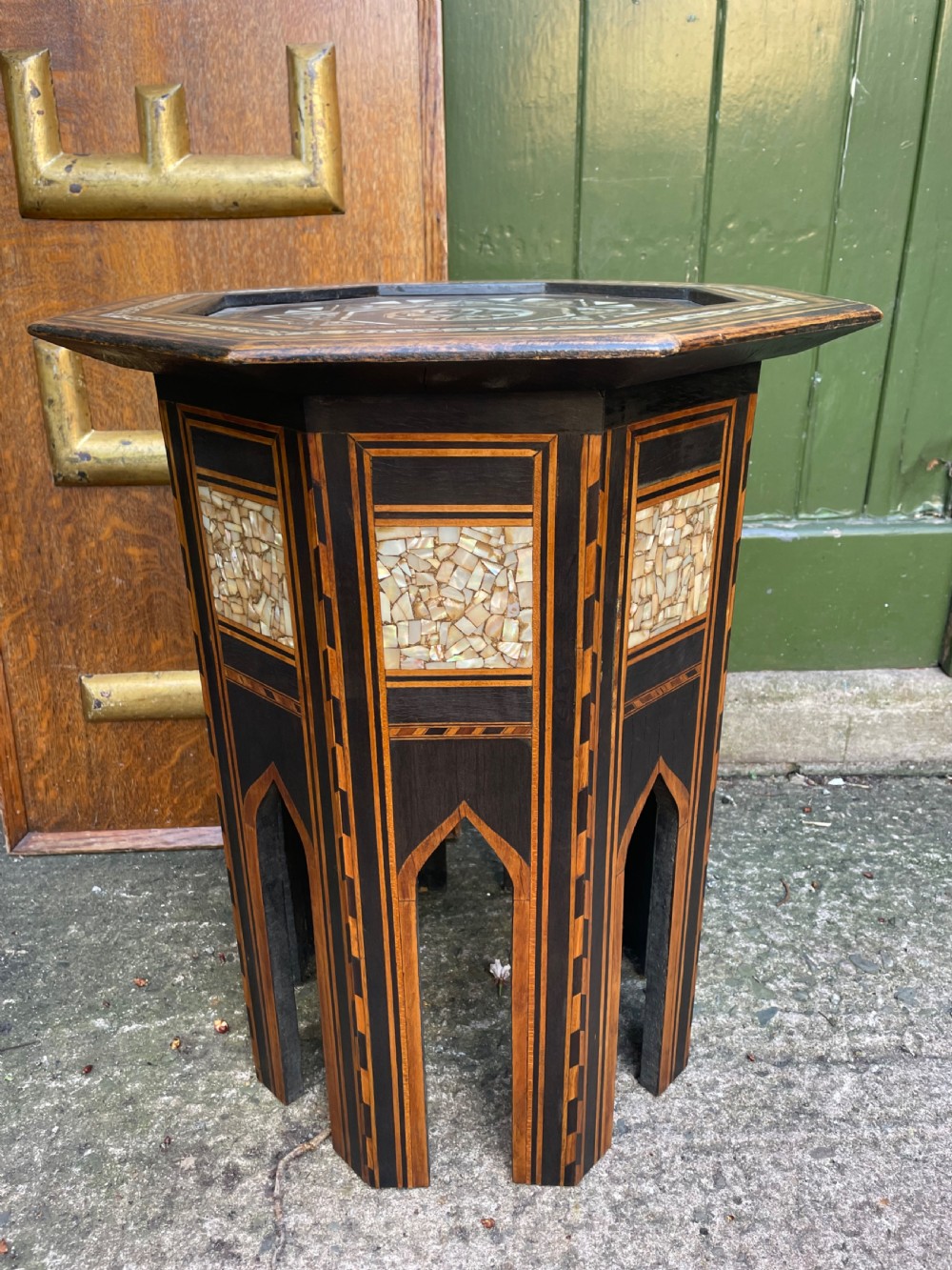 Late C19th ‘Ottoman’ style or Levantine octagonal nacre-shell inlaid occasional table.