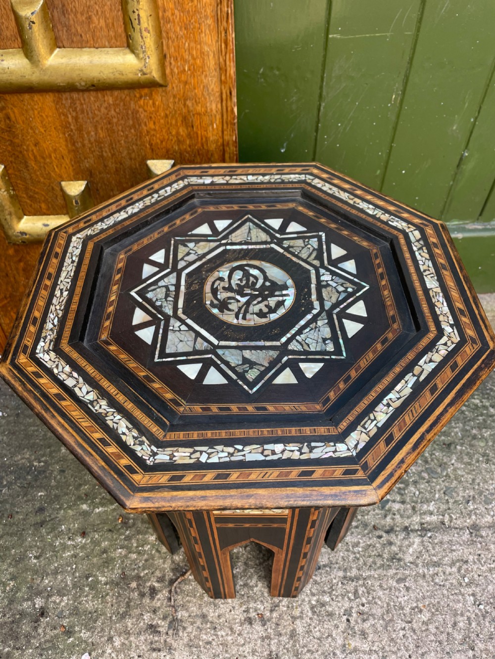 Late C19th ‘Ottoman’ style or Levantine octagonal nacre-shell inlaid occasional table. View III