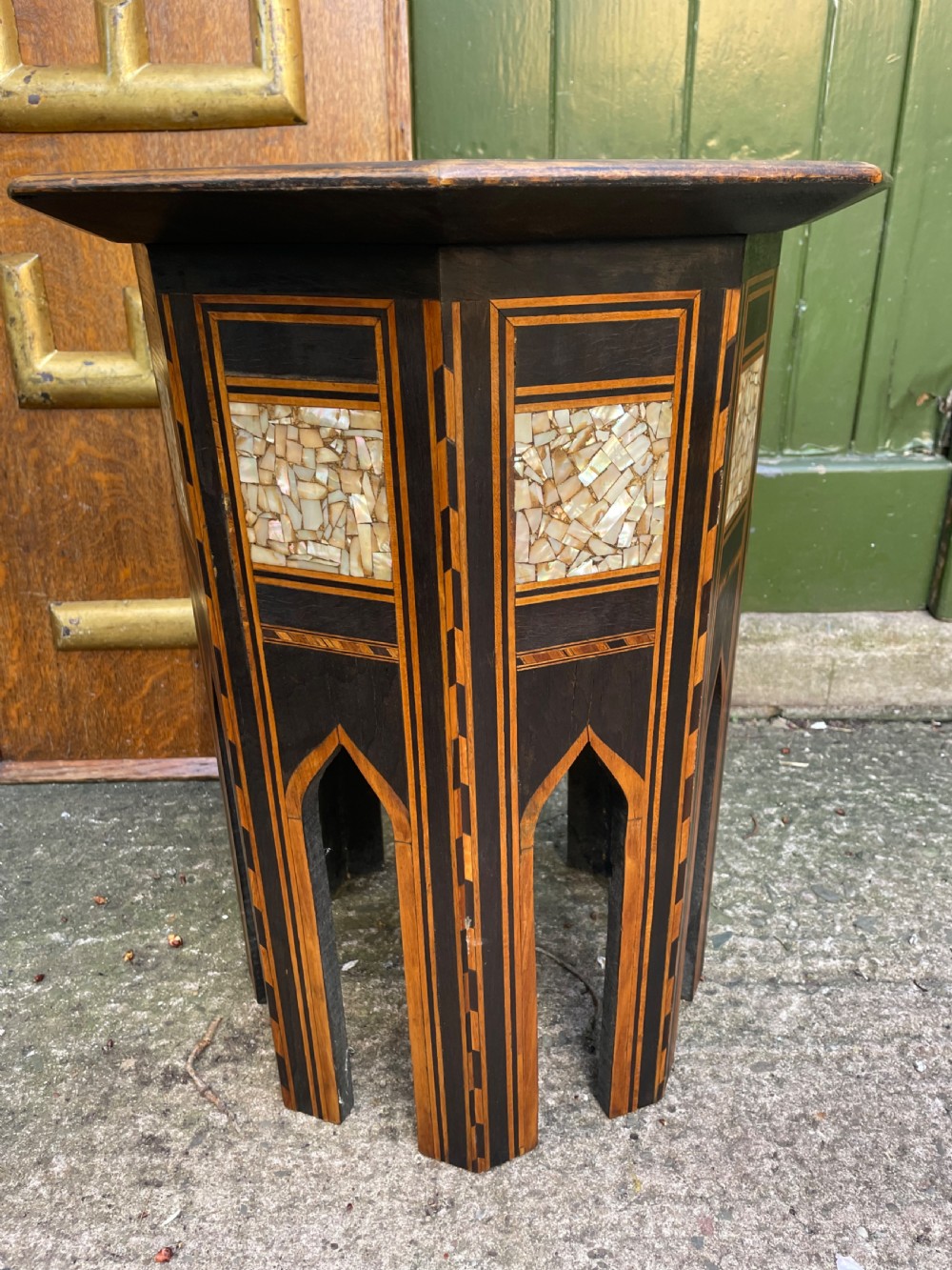 Late C19th ‘Ottoman’ style or Levantine octagonal nacre-shell inlaid occasional table. View VI