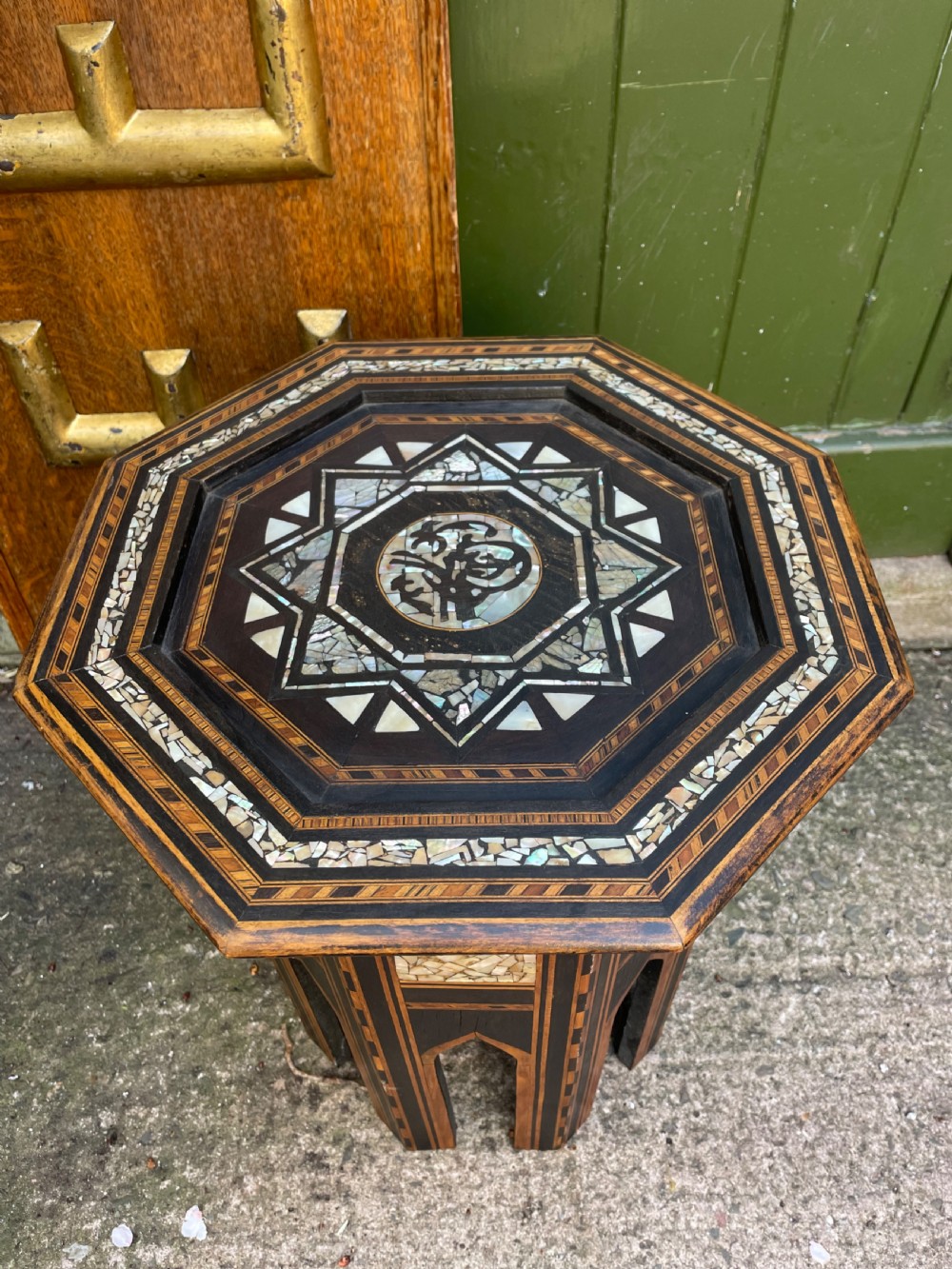 Late C19th ‘Ottoman’ style or Levantine octagonal nacre-shell inlaid occasional table. View IX