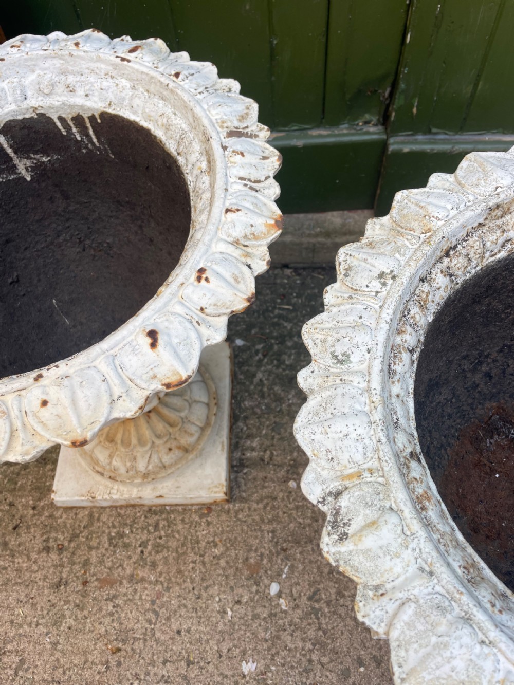 Pair of mid C19th cast-iron garden or terrace vases . View VIII