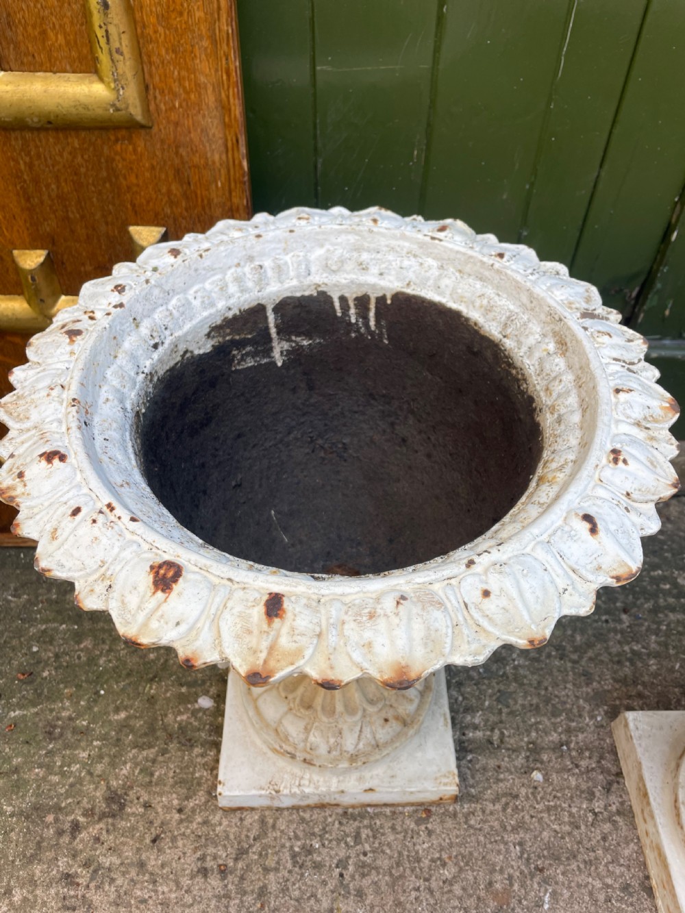 Pair of mid C19th cast-iron garden or terrace vases . View IX