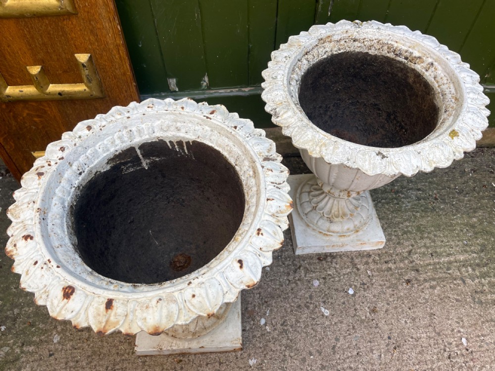 Pair of mid C19th cast-iron garden or terrace vases . View XII