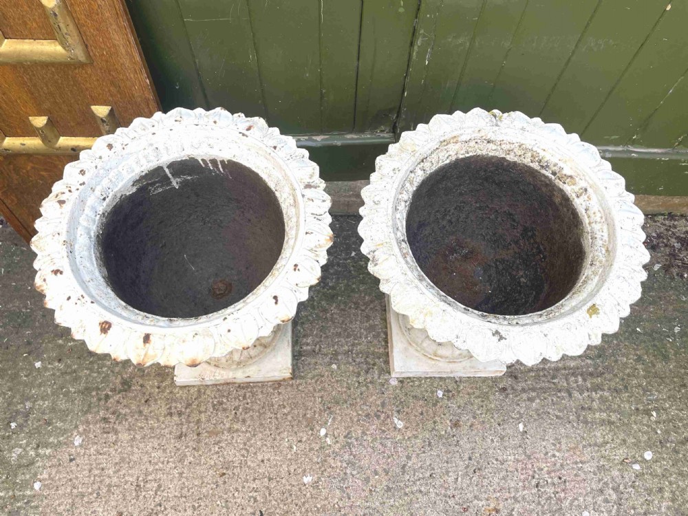 Pair of mid C19th cast-iron garden or terrace vases . View XV