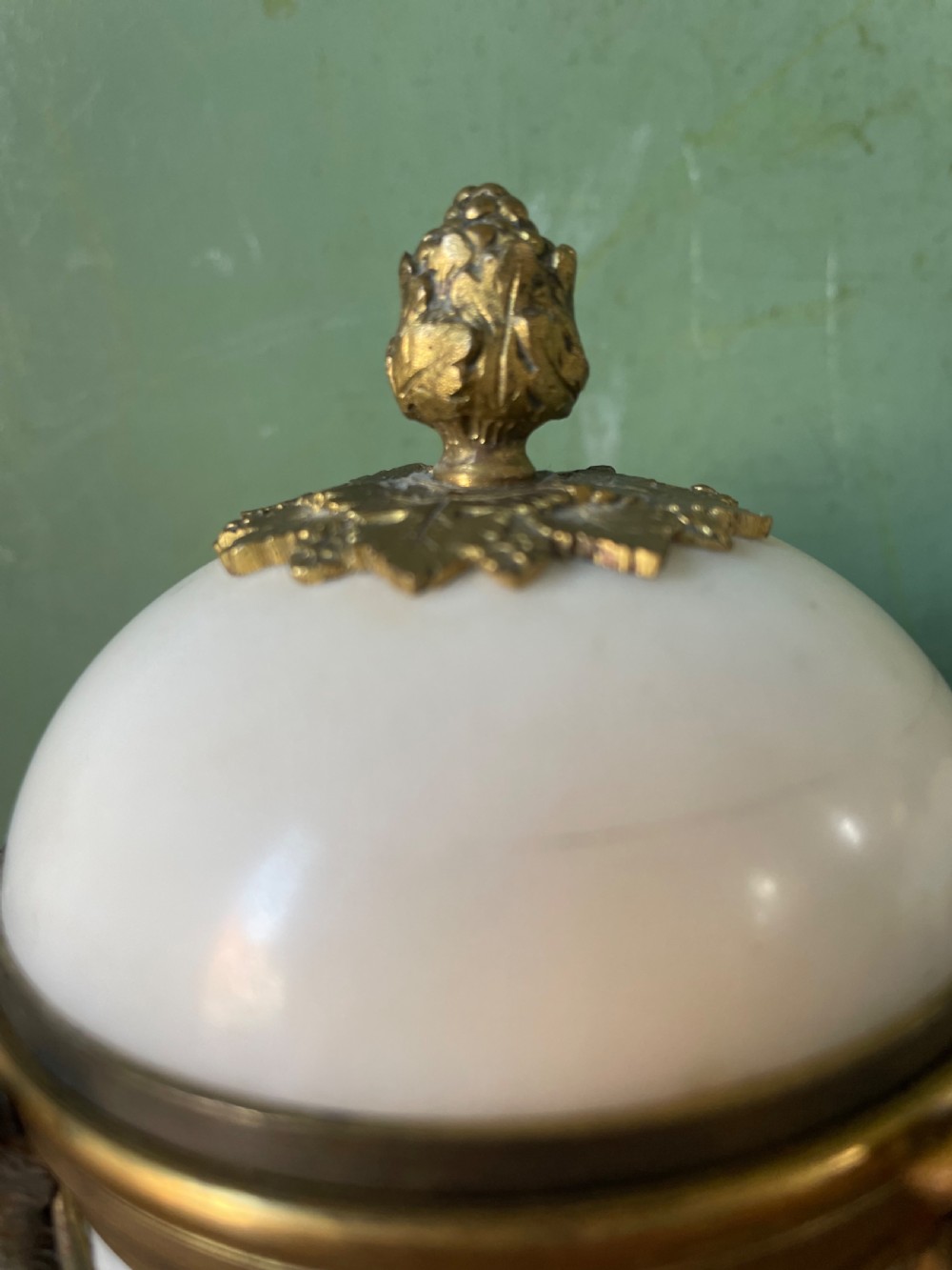 Pair of late C19th ormolu bronze mounted white marble reversible cassolettes in the Louis XVI taste . View XI