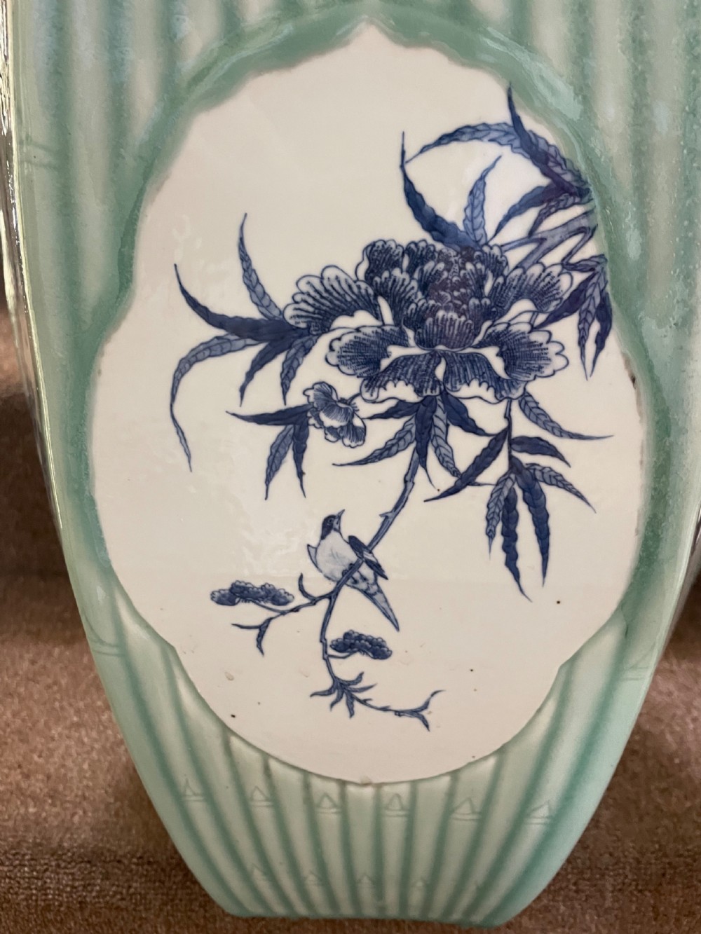 C19th Chinese late Qing Dynasty celadon porcelain ‘barrel-shaped’ garden seat . View XVIII