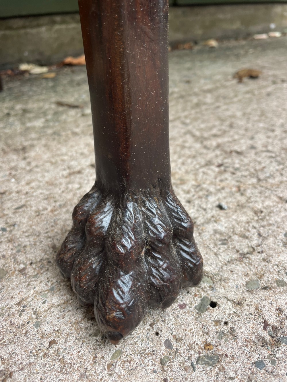 C19th Irish carved mahogany side table in the mid C18th George II period style. View VI