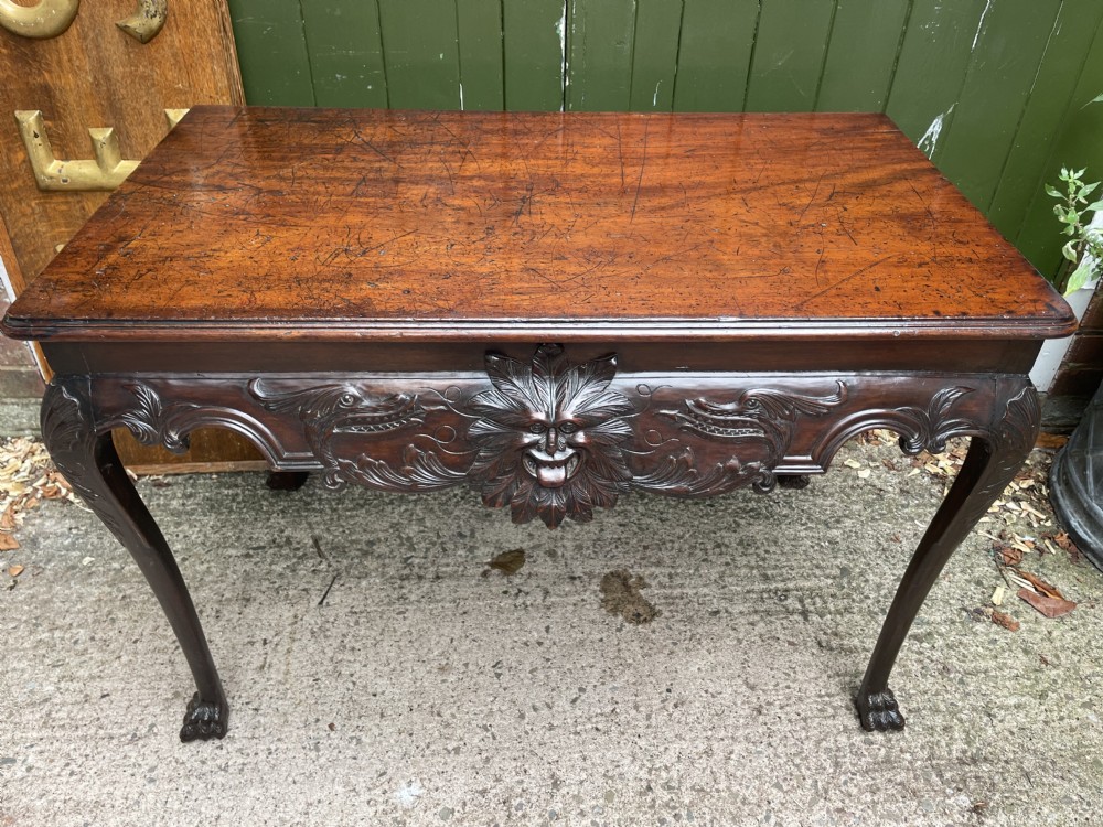 C19th Irish carved mahogany side table in the mid C18th George II period style. View XIX