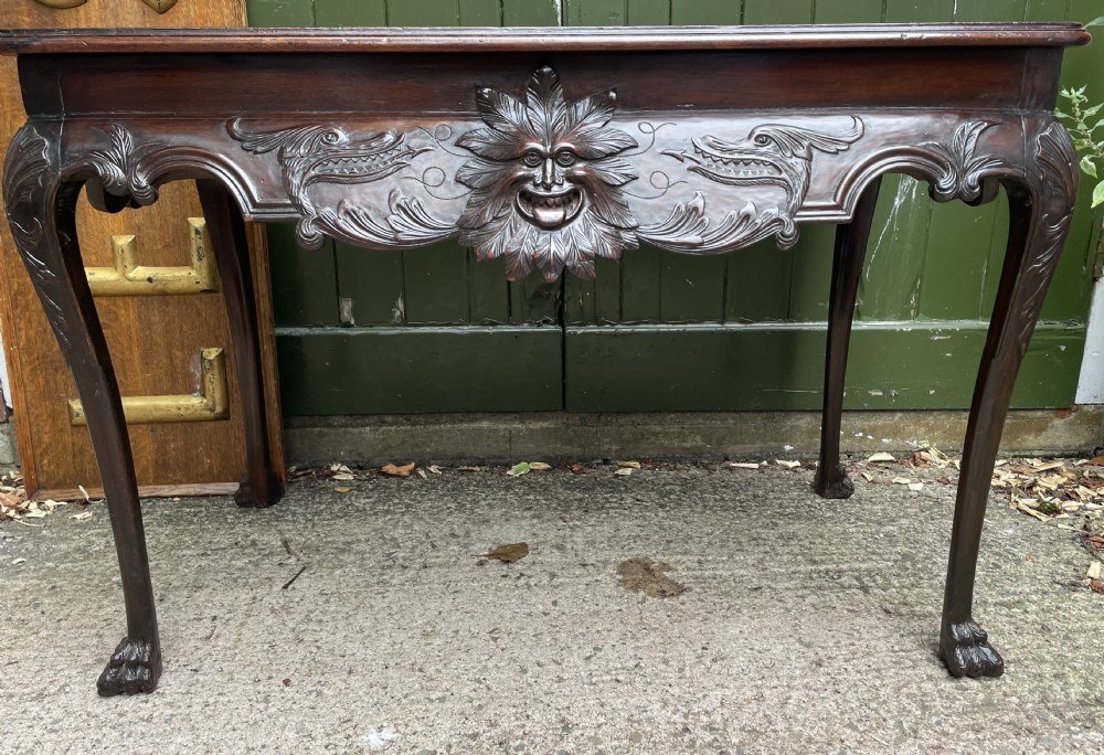 C19th Irish carved mahogany side table in the mid C18th George II period style. View XXIII