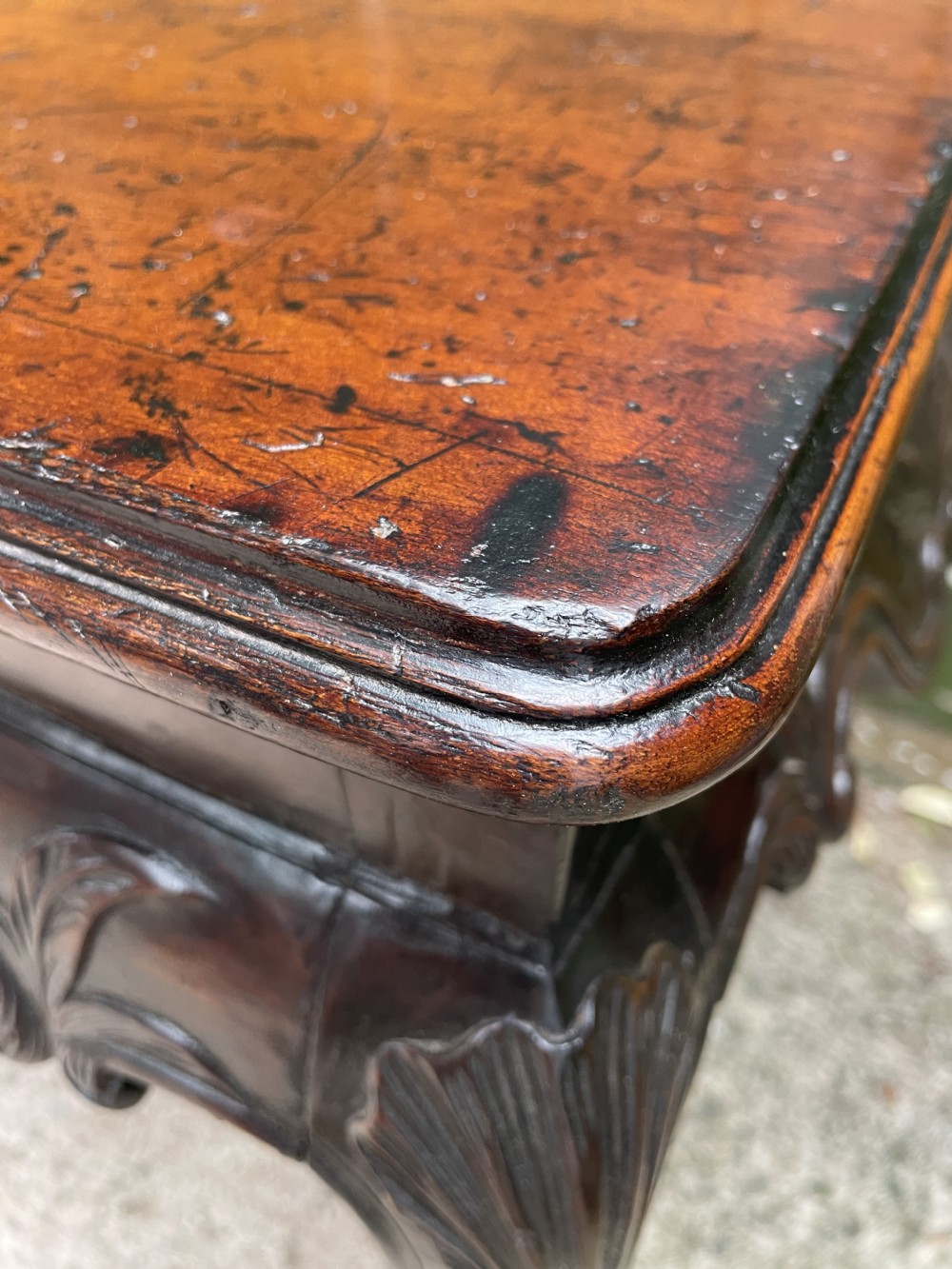 C19th Irish carved mahogany side table in the mid C18th George II period style. View XXIV