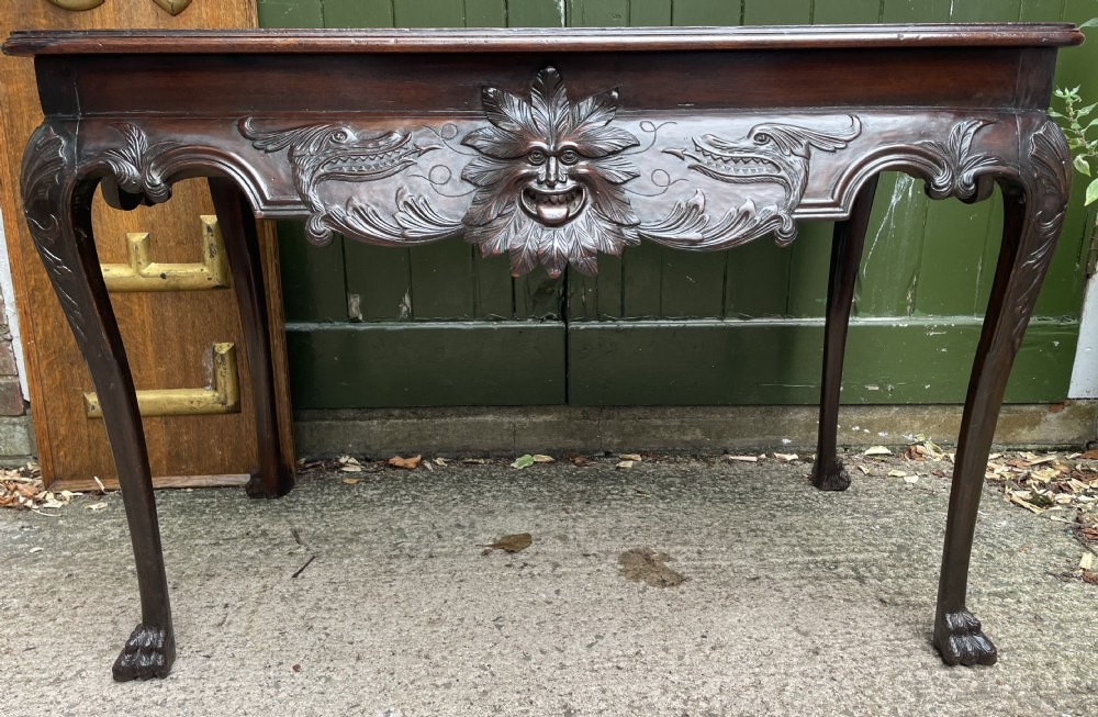 C19th Irish carved mahogany side table in the mid C18th George II period style. View XXV