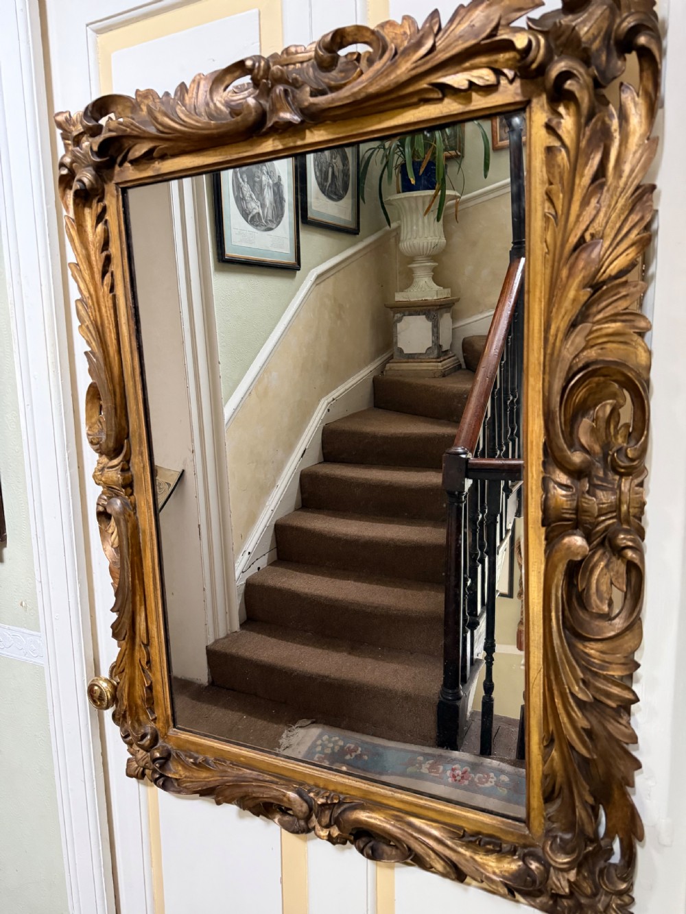 Late C18th Italian Florentine design carved giltwood framed mirror of larger scale and proportions. View II