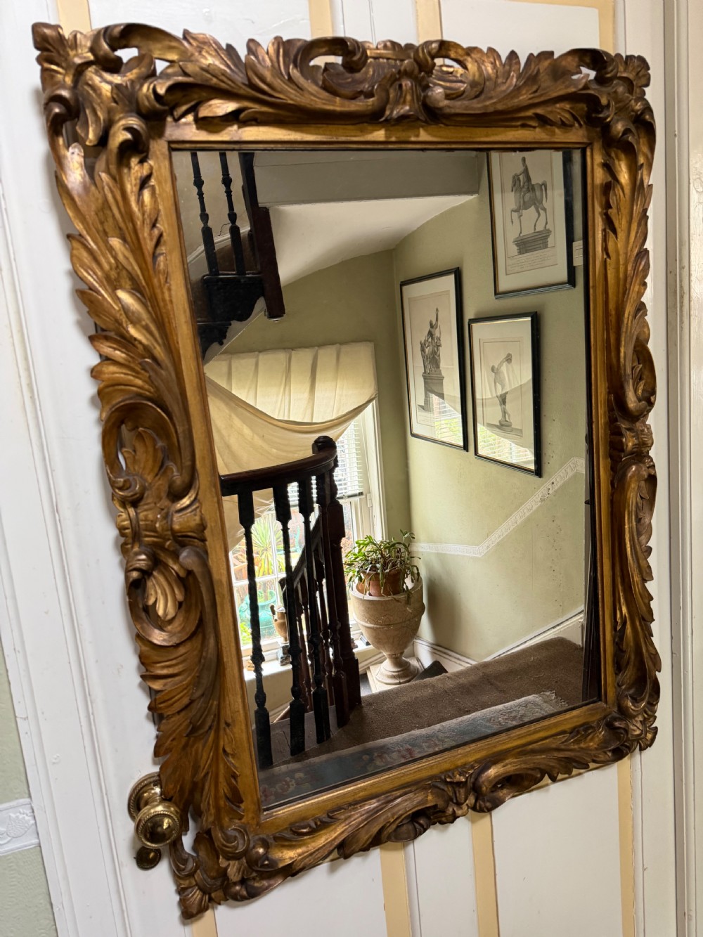 Late C18th Italian Florentine design carved giltwood framed mirror of larger scale and proportions. View VI