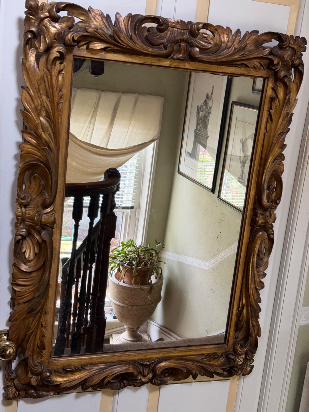 Late C18th Italian Florentine design carved giltwood framed mirror of larger scale and proportions. View IX