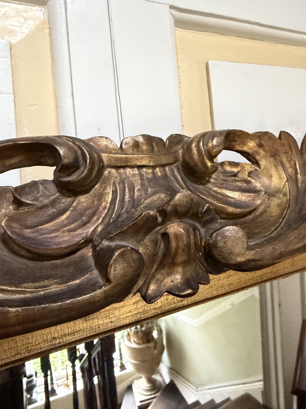 Late C18th Italian Florentine design carved giltwood framed mirror of larger scale and proportions. View XIII