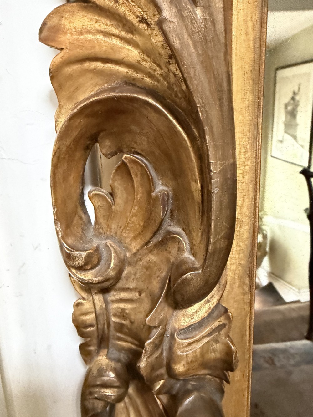 Late C18th Italian Florentine design carved giltwood framed mirror of larger scale and proportions. View XIV