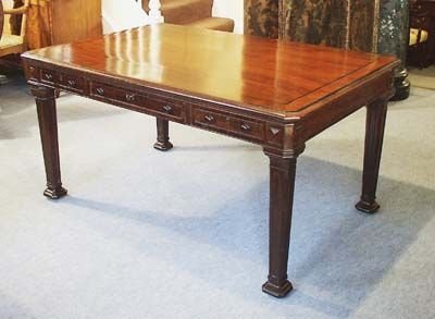 Partners Writing Table in Figured Mahogany