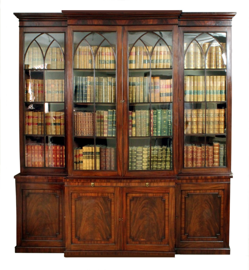 Antique breakfront bookcase