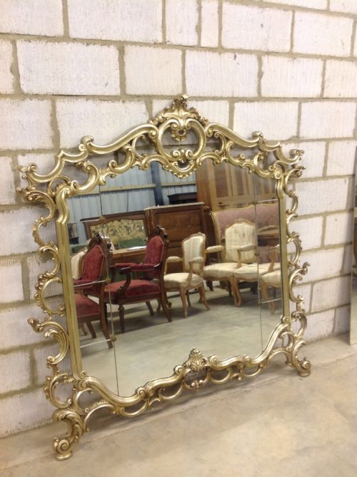large silver gilt mirror - CATEGORY: ANTIQUE MIRRORS - DATED 