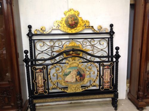 painted italian marriage bed - CATEGORY: ANTIQUE BEDS - DATED 1880